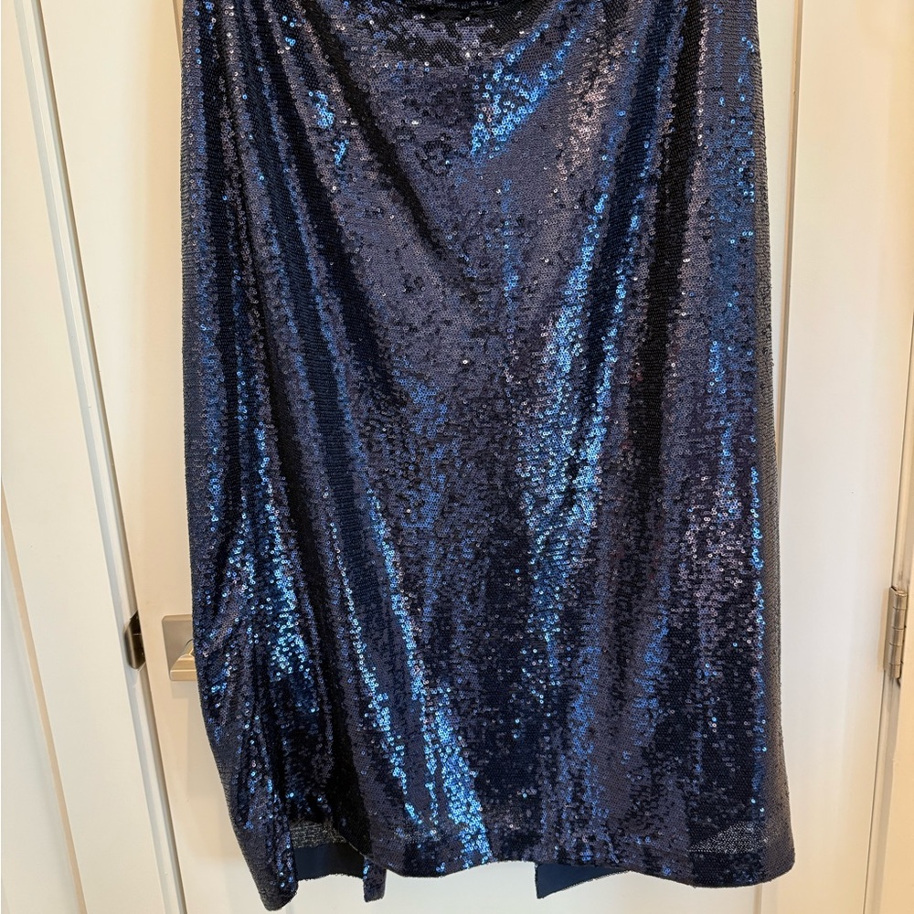 GAP Navy Sequin Pencil Skirt